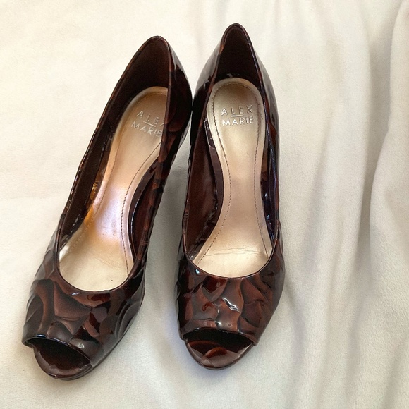 Alex Marie brown patterned and textured heels size 7 - Picture 1 of 3